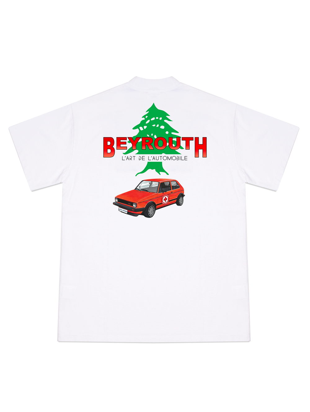 BOURJ HAMMOUD SAKO 2000 WHITE GRAPHIC TEE