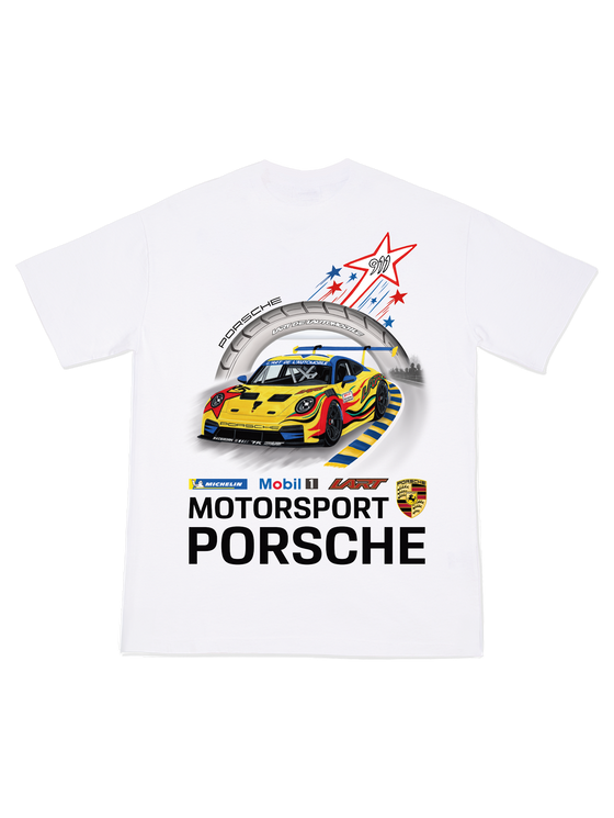 LART PORSCHE GT3 CUP BRAZIL WHITE T-SHIRT LOW NECK